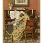 german mother and child at piano