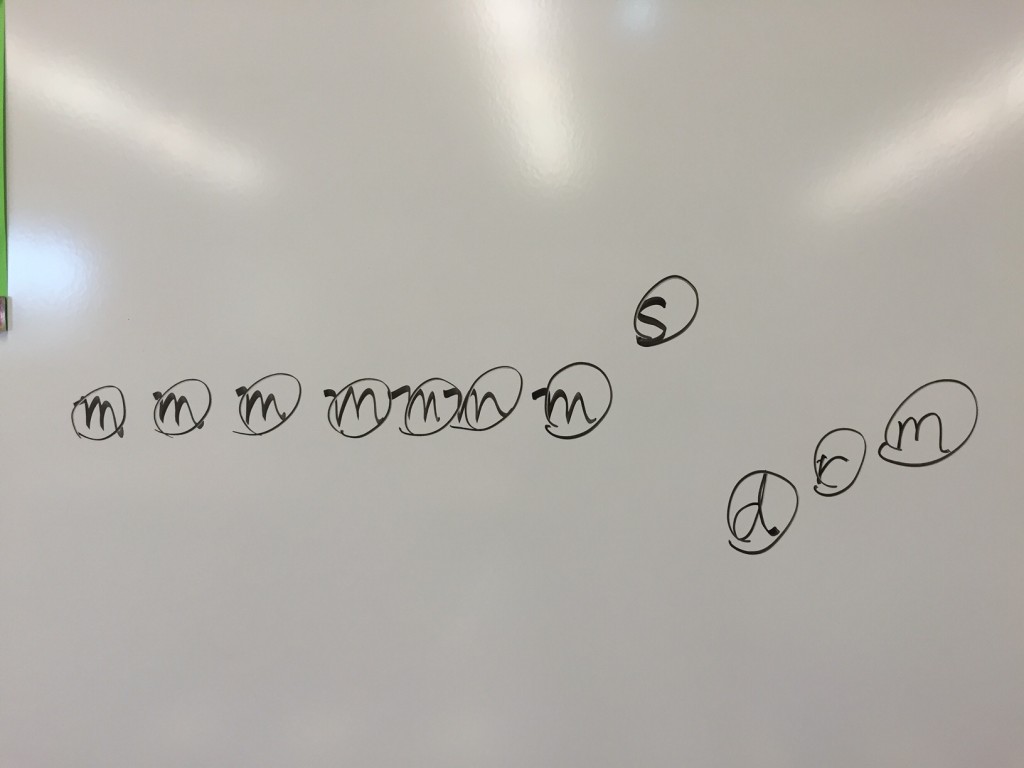 Jingle Bells notation on board